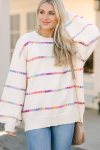 White rainbow outlet sweater