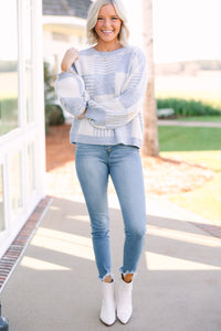 In This Moment Blue Colorblock Sweater