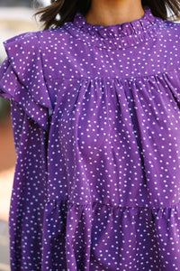 polka dot blouse, purple ruffled blouse, cute women's blouses
