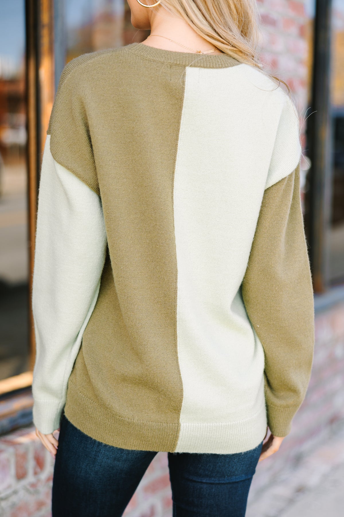 Best Believe It Sage & Olive Colorblock Sweater – Shop the Mint