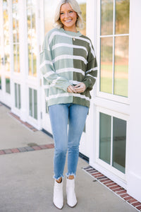 casual comfy sweater, striped sweater, green sweaters