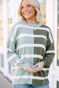 casual comfy sweater, striped sweater, green sweaters
