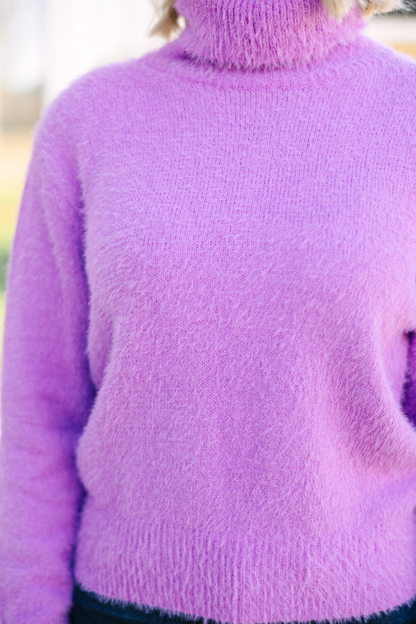 All A Dream Orchid Purple Turtleneck Sweater