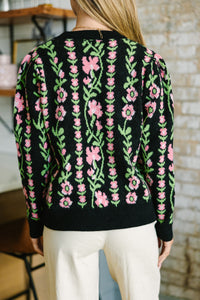 Stil Believe Black Floral Sweater