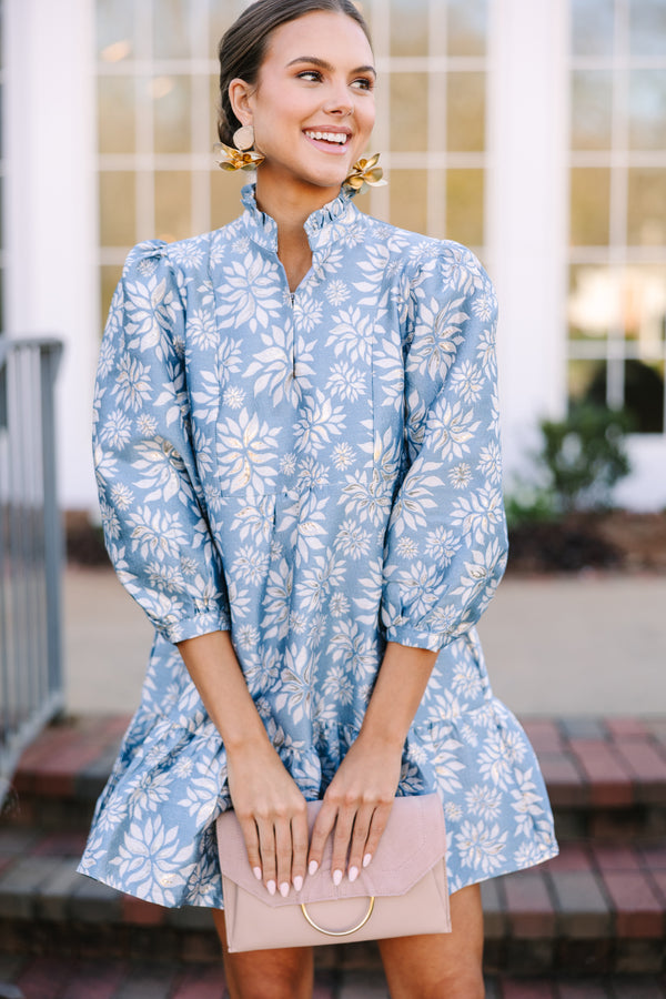 Free To Be Cool Blue Floral Babydoll Dress Shop the Mint Free To Be Cool Blue Floral Babydoll Dress Shop the Mint