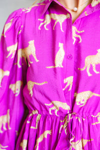 All Hope Light Magenta Pink Cheetah Dress