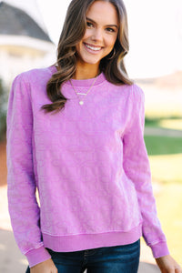 Fate: All I Love Lilac Purple Embroidered Sweater