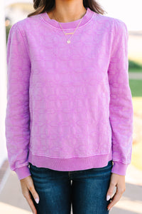 Fate: All I Love Lilac Purple Embroidered Sweater
