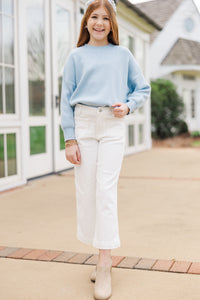 Girls: Perfectly You Light Blue Mock Neck Sweater