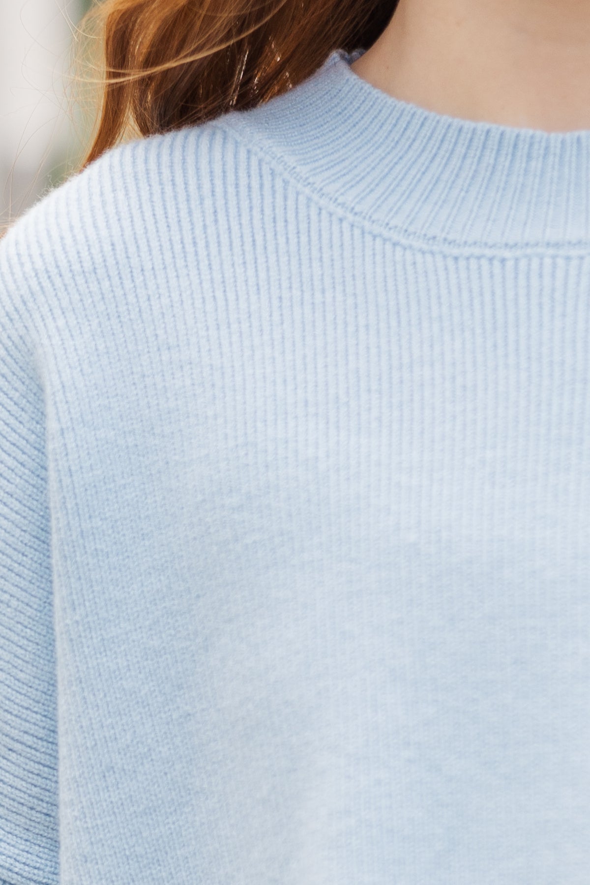 Light Blue Mock Neck Pullover