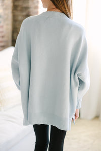 Girls: Just So You Light Blue Mock Neck Sweater