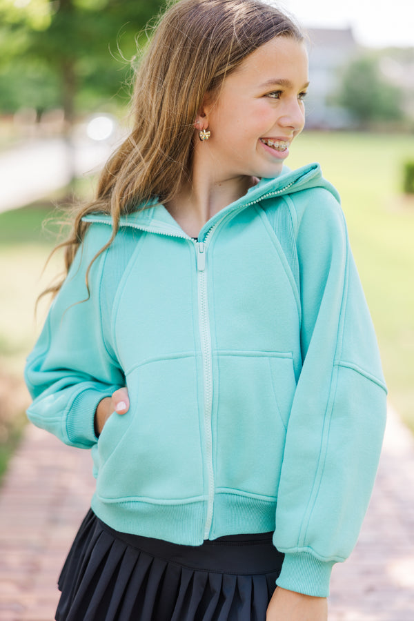 Girls green hoodie on sale