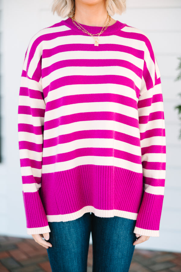 trendy striped sweater, pink sweater, cute online boutique