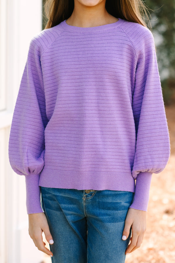 Girls: In The Works Lavender Purple Sweater