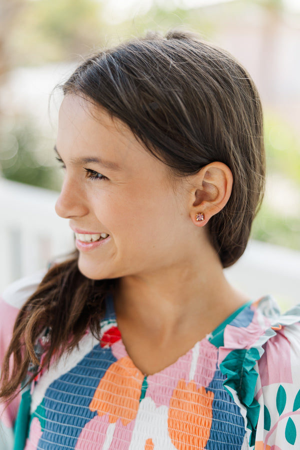 Girls: So Simple Dusty Purple Rhinestone Stud Earrings