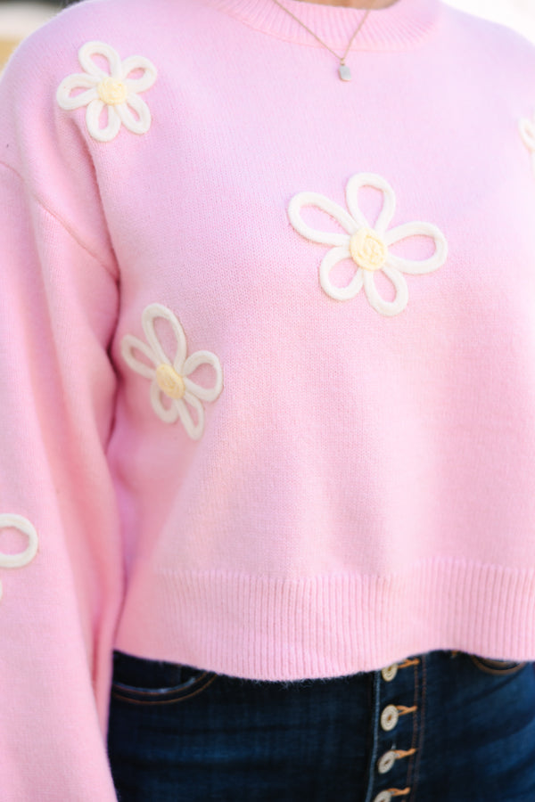 Feeling Femme Light Pink Floral Sweater – Shop the Mint