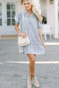 Get Together Medium Light Denim Babydoll Dress Shop the Mint Get Together Medium Light Denim Babydoll Dress Shop the Mint