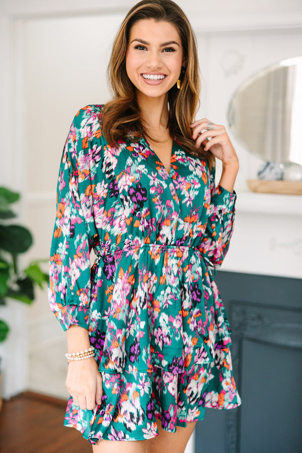 Mention You By Name Teal Green Abstract Dress – Shop the Mint