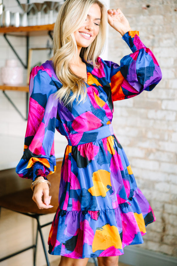 Mention You By Name Purple Abstract Dress Shop the Mint Mention You By Name Purple Abstract Dress Shop the Mint