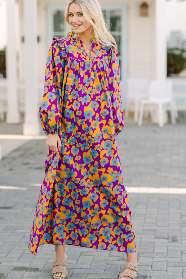 Find You Well Purple Floral Maxi Dress