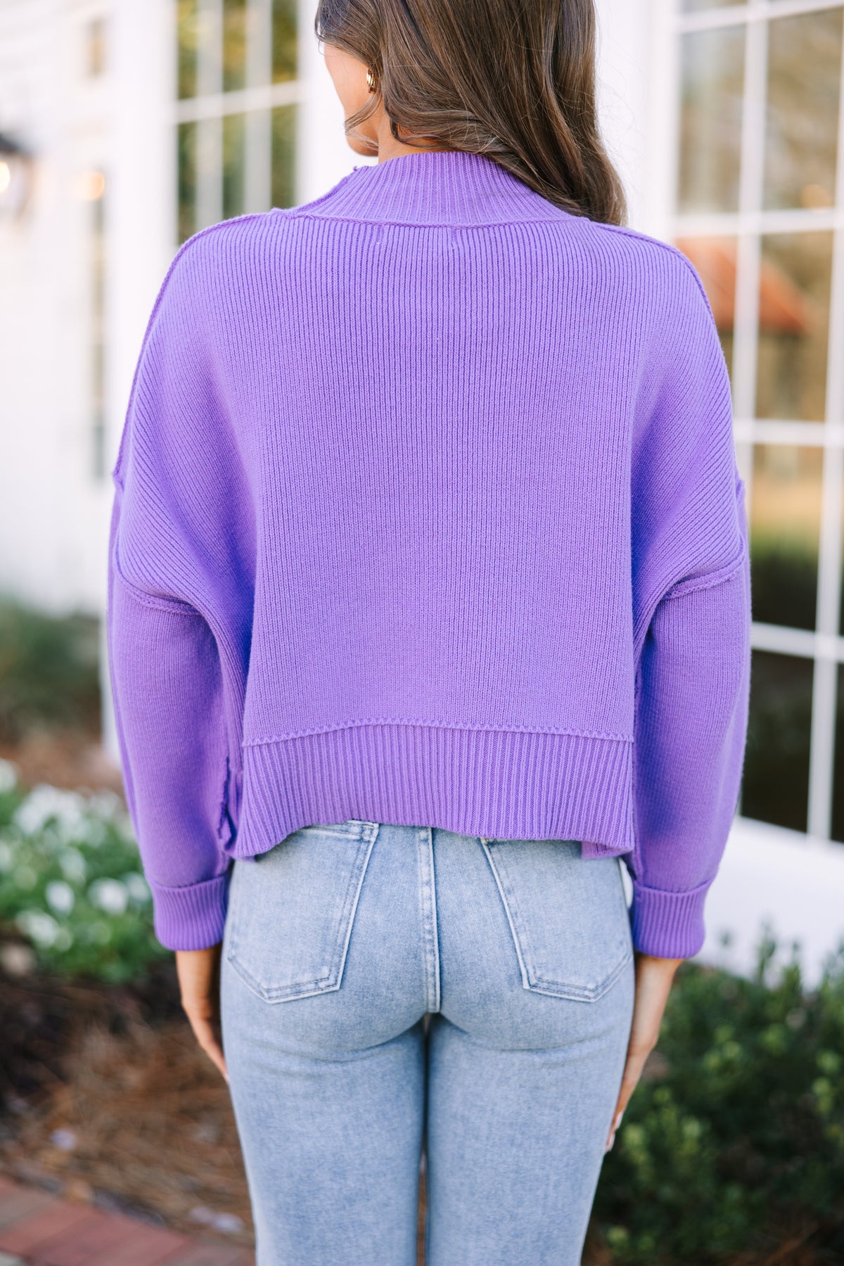 Lavender cropped sweater best sale