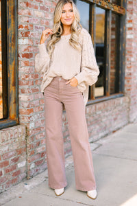 Above And Beyond Mauve Pink Wide Leg Jeans