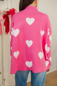 Quick Decisions Pink & White Heart Sweater