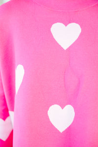 Quick Decisions Pink & White Heart Sweater
