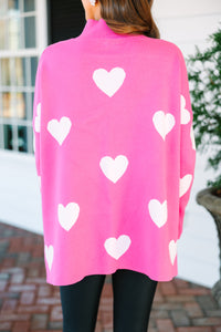 Quick Decisions Pink & White Heart Sweater