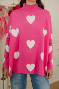 Quick Decisions Pink & White Heart Sweater