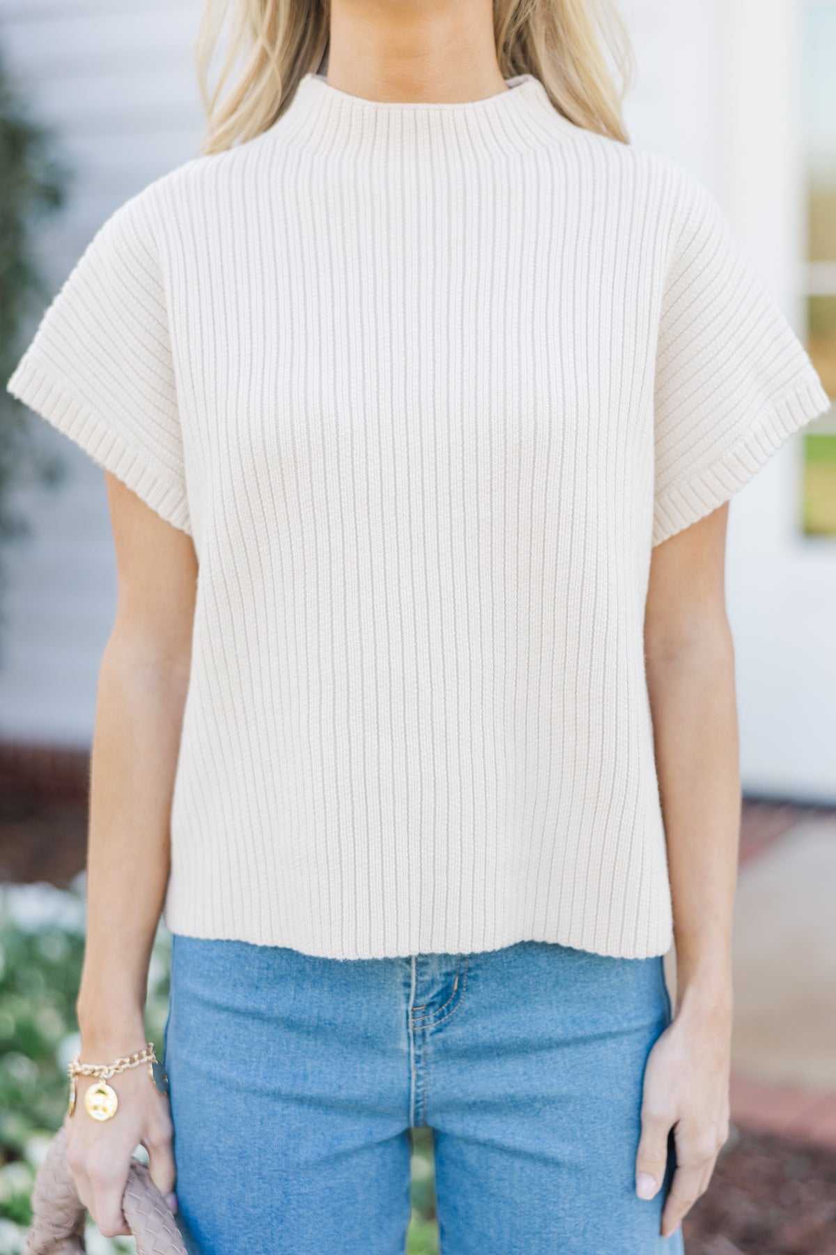 In Your Mind Cream White Short Sleeve Sweater – Shop the Mint