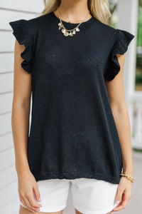 Certain Joy Black Knit Top