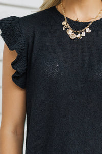 Certain Joy Black Knit Top