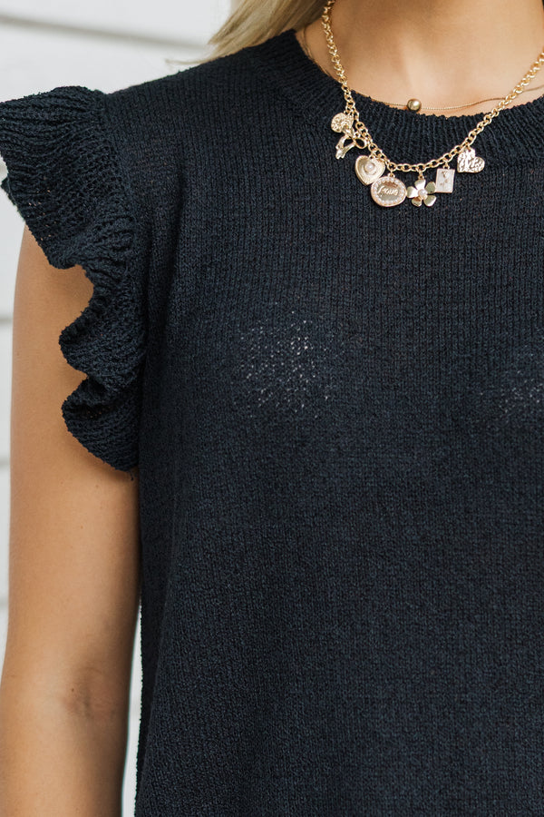 Certain Joy Black Knit Top
