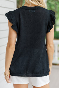 Certain Joy Black Knit Top