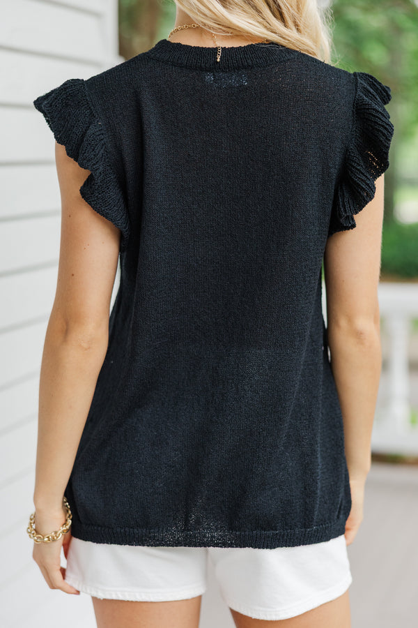 Certain Joy Black Knit Top
