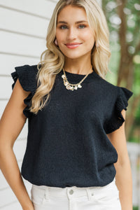 Certain Joy Black Knit Top