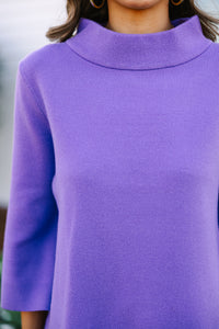 Fate: Feeling Fine Royal Purple Mock Neck Sweater