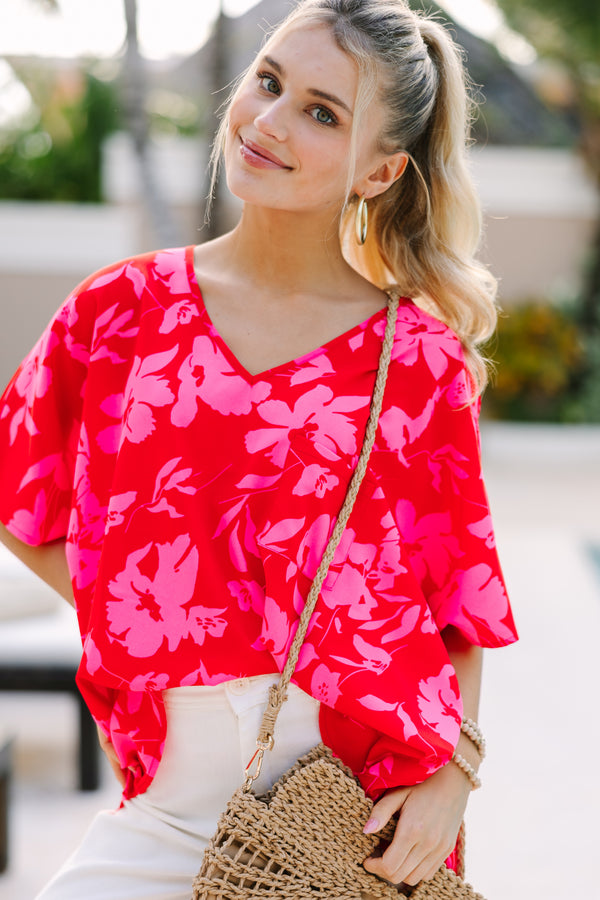 floral tops, oversized tops, causal tops, bright tops