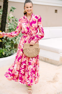 Fate: Get What You Love Magenta Pink Floral Maxi Dress