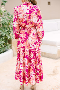 Fate: Get What You Love Magenta Pink Floral Maxi Dress