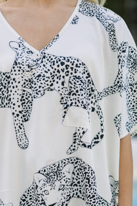 Couldn't Be Better White Cheetah Print Top