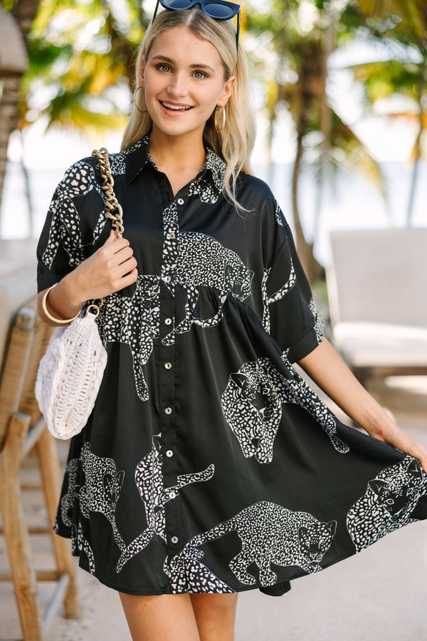 black and white leopard print dress Good Ideas Cream Black Leopard Print Babydoll Dress – Shop the Mint