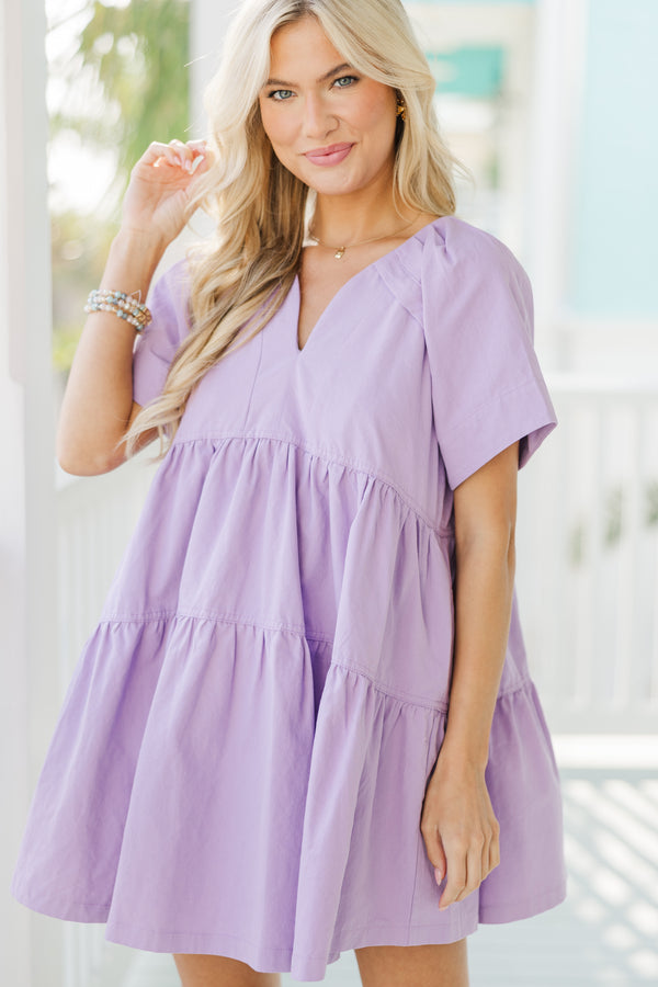 It Could Be You Lavender Purple Babydoll Dress
