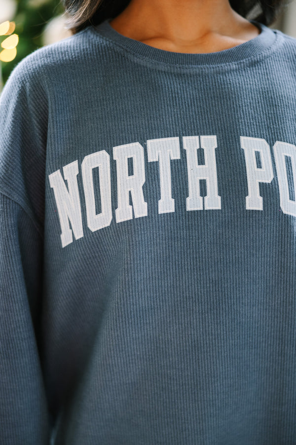 North Pole Navy Graphic Corded Sweatshirt