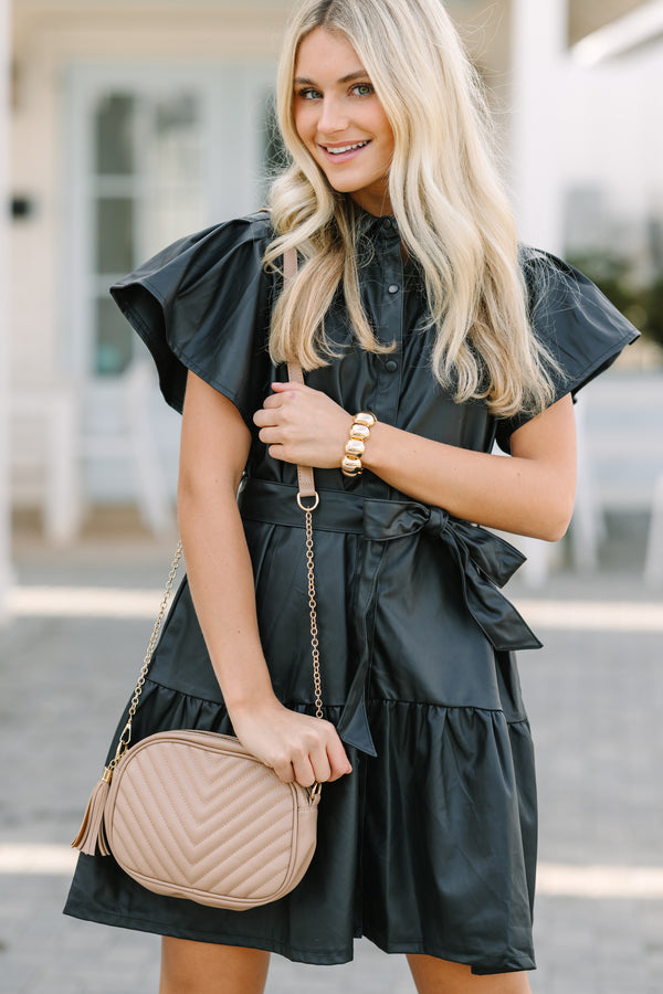 Look Of Love Black Faux Leather Dress – Shop the Mint