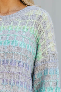 Look At You Gray Multicolor Sweater