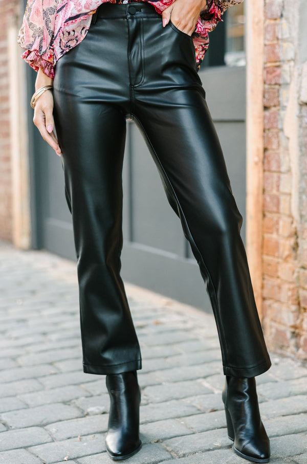 Leather Look V Shape Pu Skinny Trouser