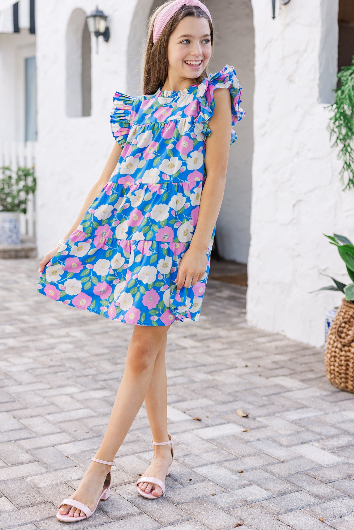 Girls: Sweet Nature Blue Floral Babydoll Dress – Shop the Mint