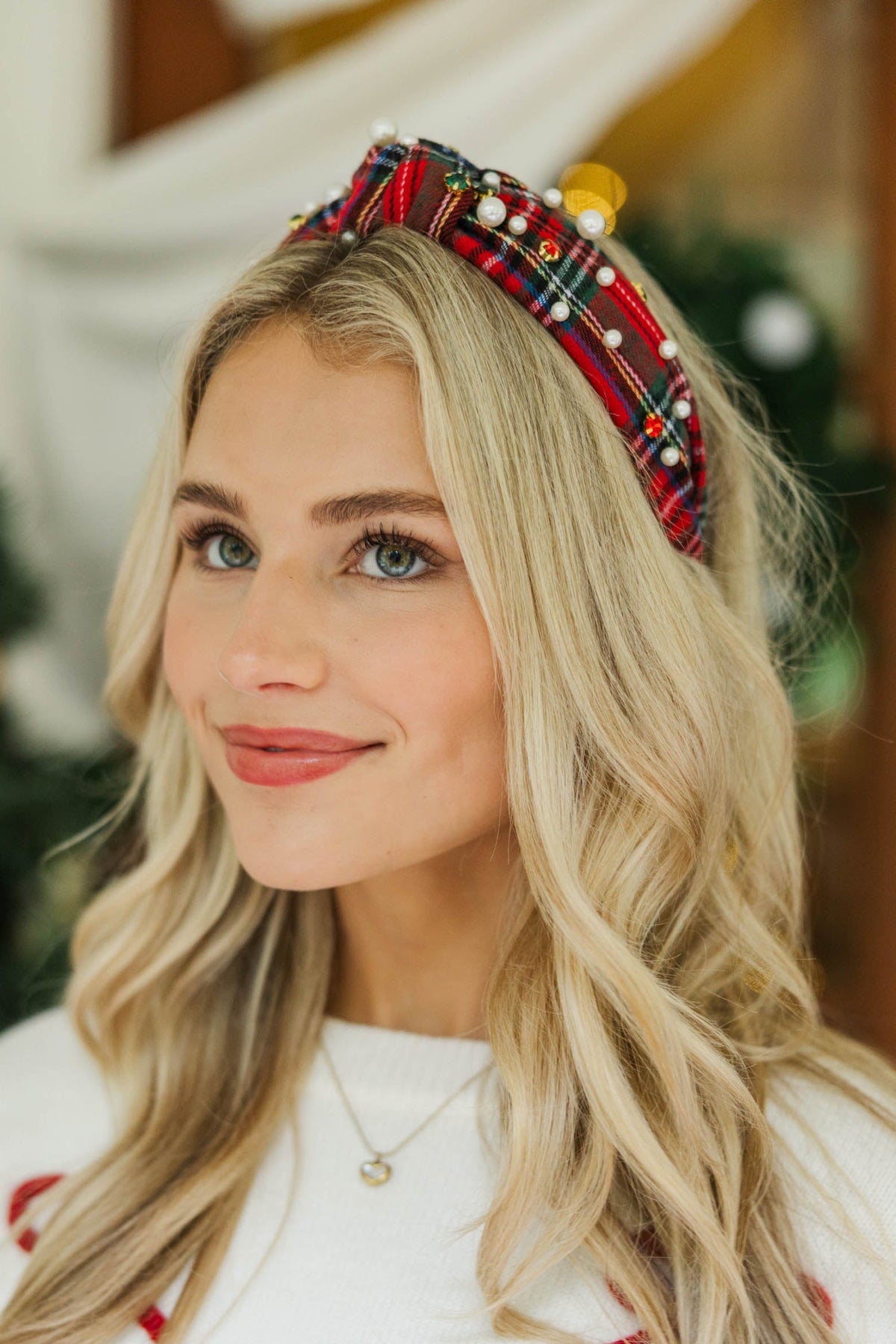 Headband with embellishments on each side Elfie Headband Piece | Scalloped Pearl – Grace Loves Lace US main image 3